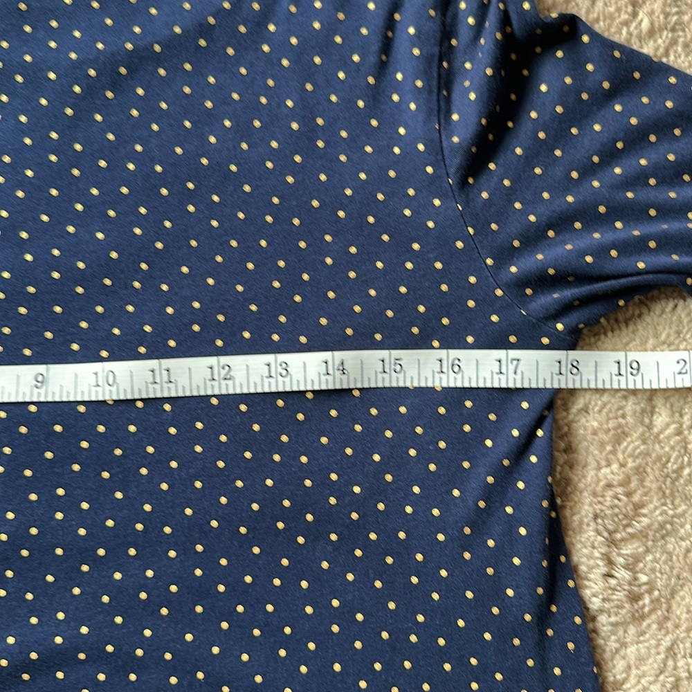 Women’s Boden Navy Gold Polka Dot Top Blouse size Small - Picture 15 of 16